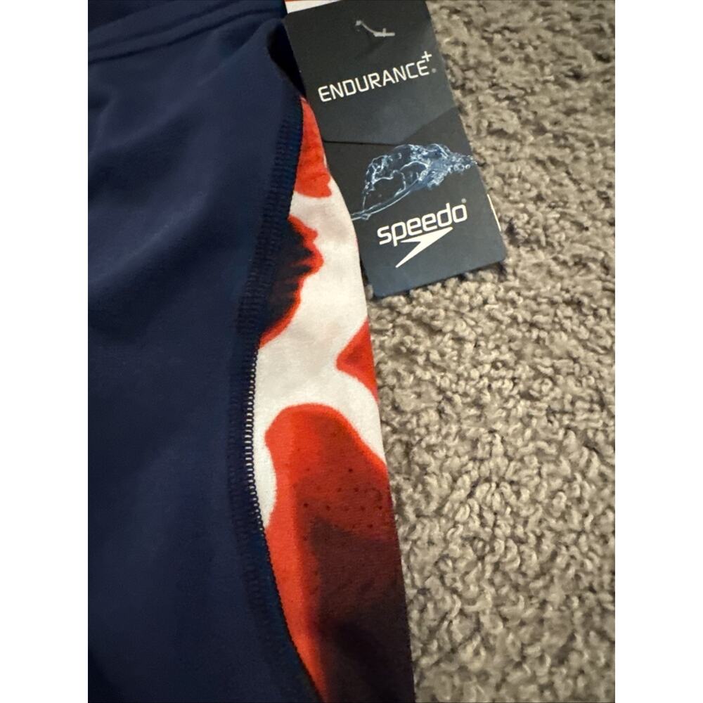 Speedo Men's Endurance Race Grab Bag Jammer - Navy/Red 30 NWT - Picture 2 of 7